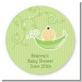 Sweet Pea Asian Boy - Round Personalized Baby Shower Sticker Labels thumbnail