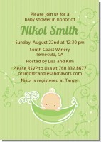 Sweet Pea Caucasian Boy - Baby Shower Invitations