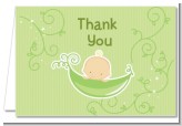 Sweet Pea Caucasian Boy - Baby Shower Thank You Cards