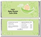 Sweet Pea Caucasian Girl - Personalized Baby Shower Candy Bar Wrappers