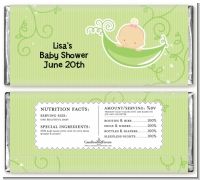 Sweet Pea Caucasian Girl - Personalized Baby Shower Candy Bar Wrappers