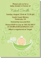 Sweet Pea Caucasian Girl - Baby Shower Invitations