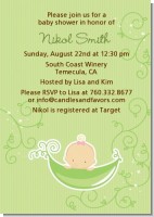 Sweet Pea Caucasian Girl - Baby Shower Invitations