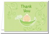 Sweet Pea Caucasian Girl - Baby Shower Thank You Cards