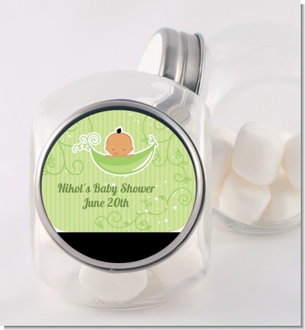 Sweet Pea Hispanic Boy - Personalized Baby Shower Candy Jar