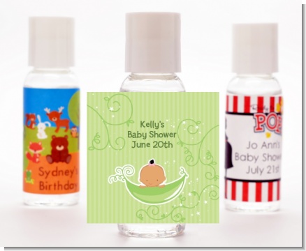 Sweet Pea Hispanic Girl - Personalized Baby Shower Hand Sanitizers Favors