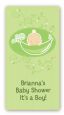 Sweet Pea Caucasian Boy - Custom Rectangle Baby Shower Sticker/Labels thumbnail