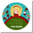 Dreaming of Sweet Treats - Round Personalized Christmas Sticker Labels thumbnail