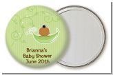 Sweet Pea African American Boy - Personalized Baby Shower Pocket Mirror Favors