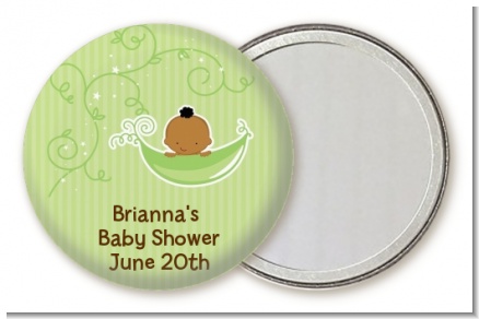 Sweet Pea African American Boy - Personalized Baby Shower Pocket Mirror Favors