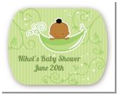 Sweet Pea African American Boy - Personalized Baby Shower Rounded Corner Stickers