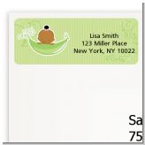 Sweet Pea African American Girl - Baby Shower Return Address Labels