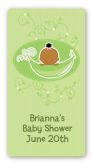 Sweet Pea African American Girl - Custom Rectangle Baby Shower Sticker/Labels