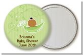 Sweet Pea African American Girl - Personalized Baby Shower Pocket Mirror Favors