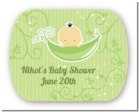 Sweet Pea Asian Boy - Personalized Baby Shower Rounded Corner Stickers