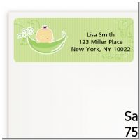 Sweet Pea Asian Girl - Baby Shower Return Address Labels