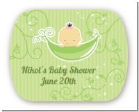 Sweet Pea Asian Girl - Personalized Baby Shower Rounded Corner Stickers