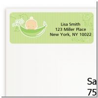 Sweet Pea Caucasian Boy - Baby Shower Return Address Labels