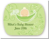 Sweet Pea Caucasian Boy - Personalized Baby Shower Rounded Corner Stickers