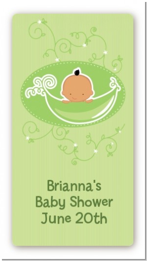 Sweet Pea Hispanic Boy - Custom Rectangle Baby Shower Sticker/Labels