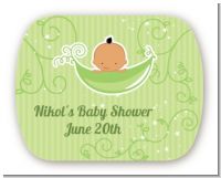 Sweet Pea Hispanic Boy - Personalized Baby Shower Rounded Corner Stickers