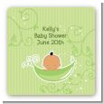 Sweet Pea Hispanic Boy - Square Personalized Baby Shower Sticker Labels thumbnail