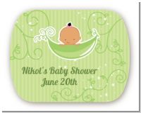 Sweet Pea Hispanic Girl - Personalized Baby Shower Rounded Corner Stickers