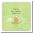 Sweet Pea Hispanic Girl - Square Personalized Baby Shower Sticker Labels thumbnail