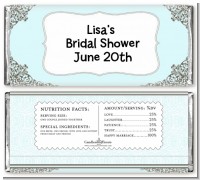 Light Blue & Grey - Personalized Bridal Shower Candy Bar Wrappers