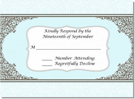 Light Blue & Grey - Bridal Shower Response Cards