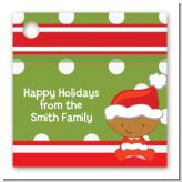 Christmas Baby African American - Personalized Baby Shower Card Stock Favor Tags