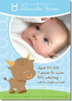 Bull | Taurus Horoscope - Birth Announcement Photo Card