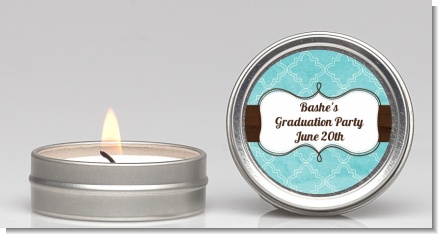 Teal & Brown - Graduation Party Candle Favors