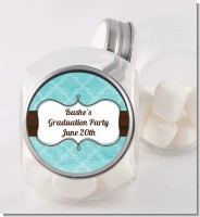 Teal & Brown - Personalized Graduation Party Candy Jar
