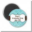 Teal & Brown - Personalized Graduation Party Magnet Favors thumbnail