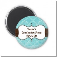 Teal & Brown - Personalized Graduation Party Magnet Favors