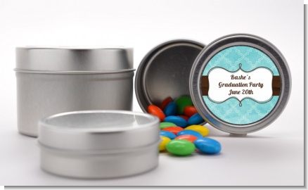 Teal - Custom Graduation Party Favor Tins