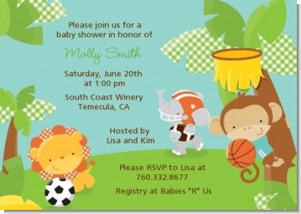 Team Safari - Baby Shower Invitations