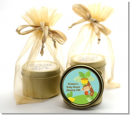 Team Safari - Baby Shower Gold Tin Candle Favors