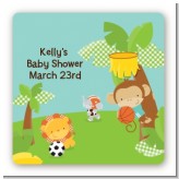 Team Safari - Square Personalized Baby Shower Sticker Labels