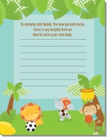 Team Safari - Baby Shower Notes of Advice