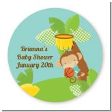 Team Safari - Round Personalized Baby Shower Sticker Labels