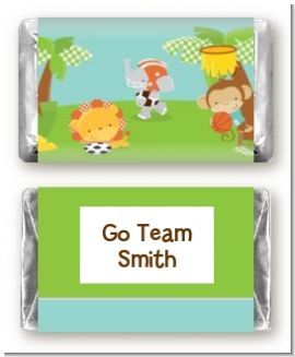 Team Safari - Personalized Baby Shower Mini Candy Bar Wrappers