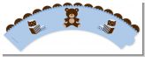 Teddy Bear Blue - Birthday Party Cupcake Wrappers