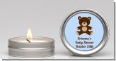 Teddy Bear Blue - Baby Shower Candle Favors