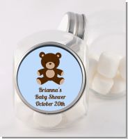 Teddy Bear Blue - Personalized Baby Shower Candy Jar