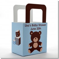 Teddy Bear Blue - Personalized Baby Shower Favor Boxes