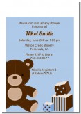 Teddy Bear Blue - Baby Shower Petite Invitations