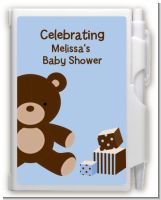 Teddy Bear Blue - Baby Shower Personalized Notebook Favor