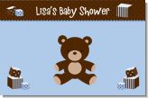 Teddy Bear Blue - Personalized Baby Shower Placemats